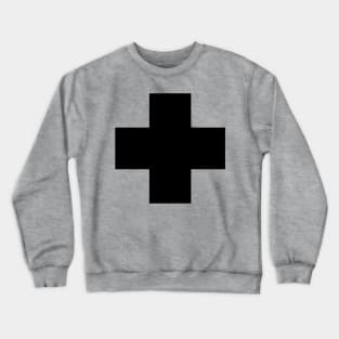 Black cross on a black background Crewneck Sweatshirt